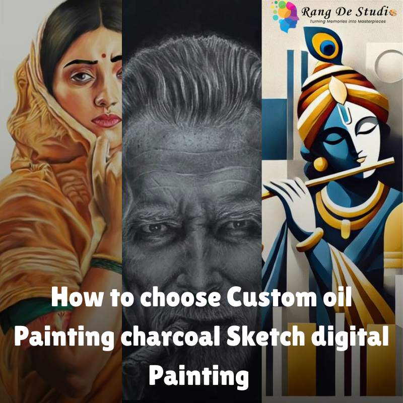 ustom oil Painting charcoal Sketch digital Painting fi